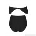 zerocoast Women's High Waisted Bottom Ruffle Bandeau Bikini Bathing Suit Black B07L9C5Q34